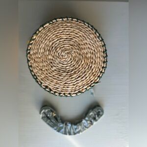 NWT Round Woven Crossbody Bag